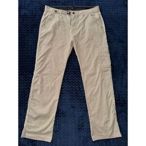 Prana Mens‎ Zion Straight Pants Hiking Travel Utility Beige Size 38